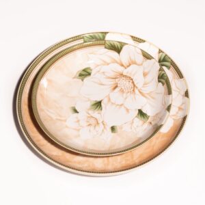 Peach and Green Floral Side Plate