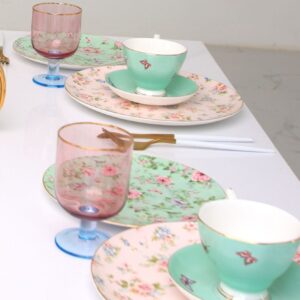 Footed Glass - Pink Top & Blue Bottom/6