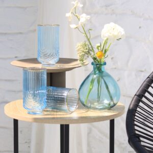 Tall Arch Tumbler - Blue & Gold Rim/6