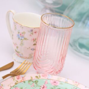 Tall Arch Tumbler - Pink & Gold Rim/6