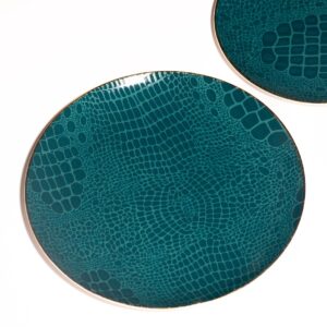 Teal & Gold Dinner Plate